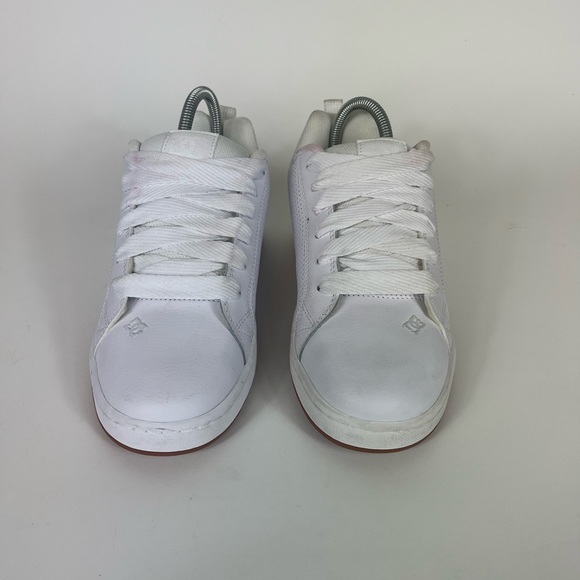 DC White Mens Court Graffik Size 7.5 Skate Shoes - Picture 2 of 11